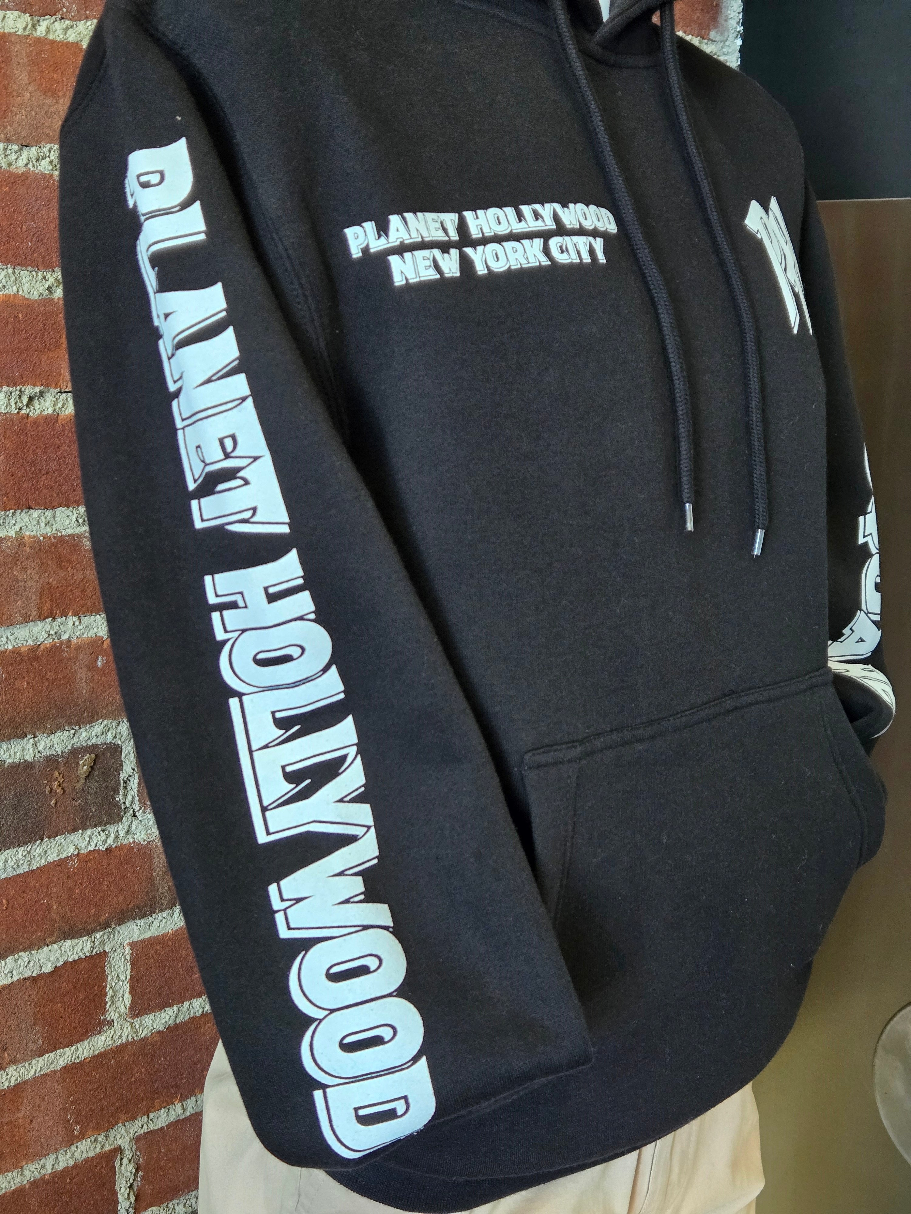 Black New Line Sleeve Hooded Sweatshirt