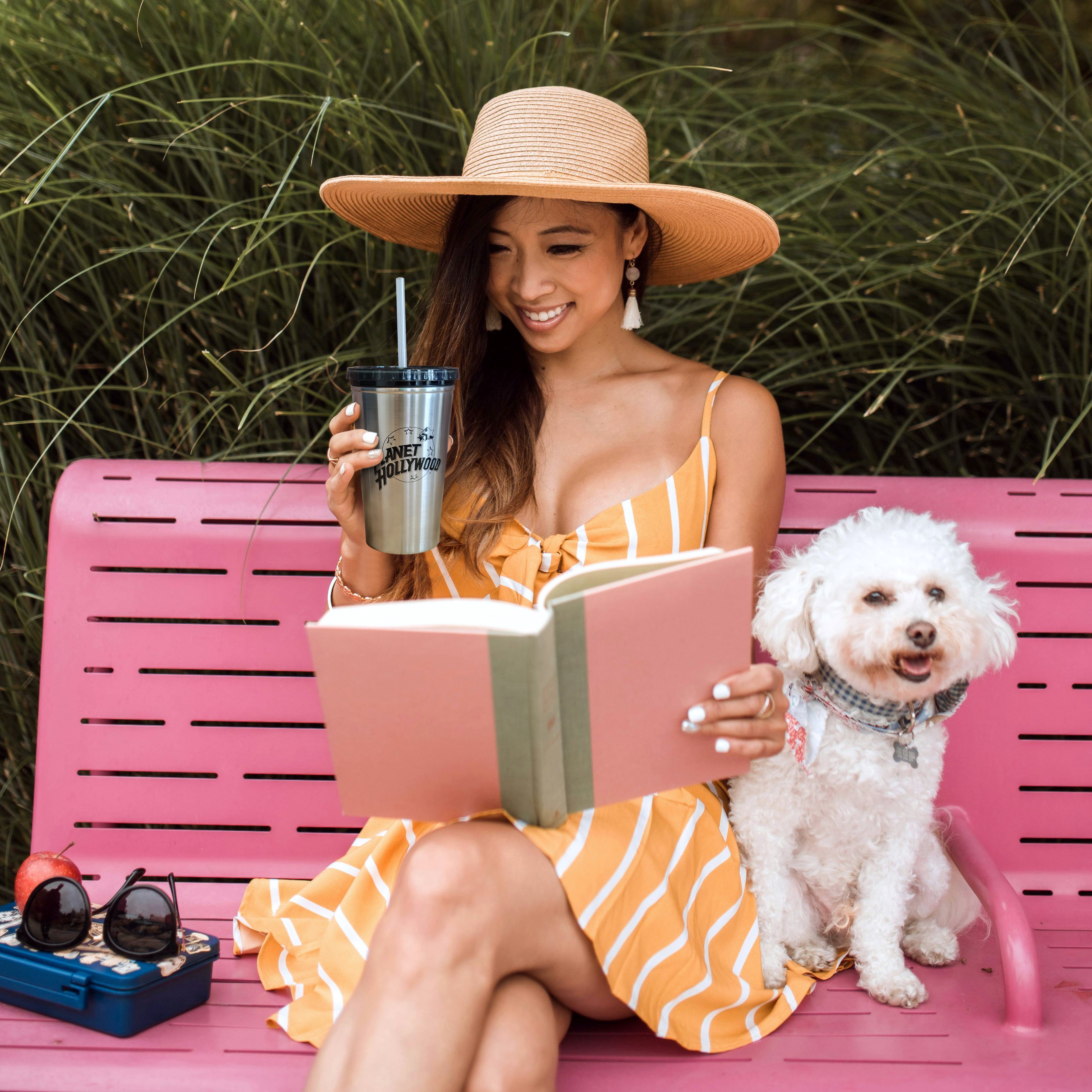 Silver Double Wall Straw Tumbler