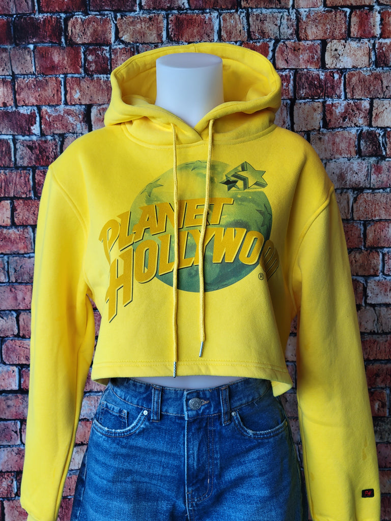 Classic Yellow Crop Hoodie Sweatshirt